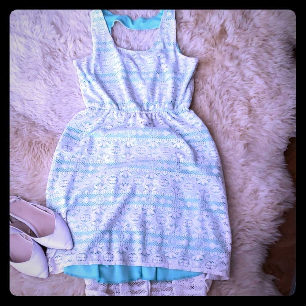 Mint Green & Off-White Lace Dress!